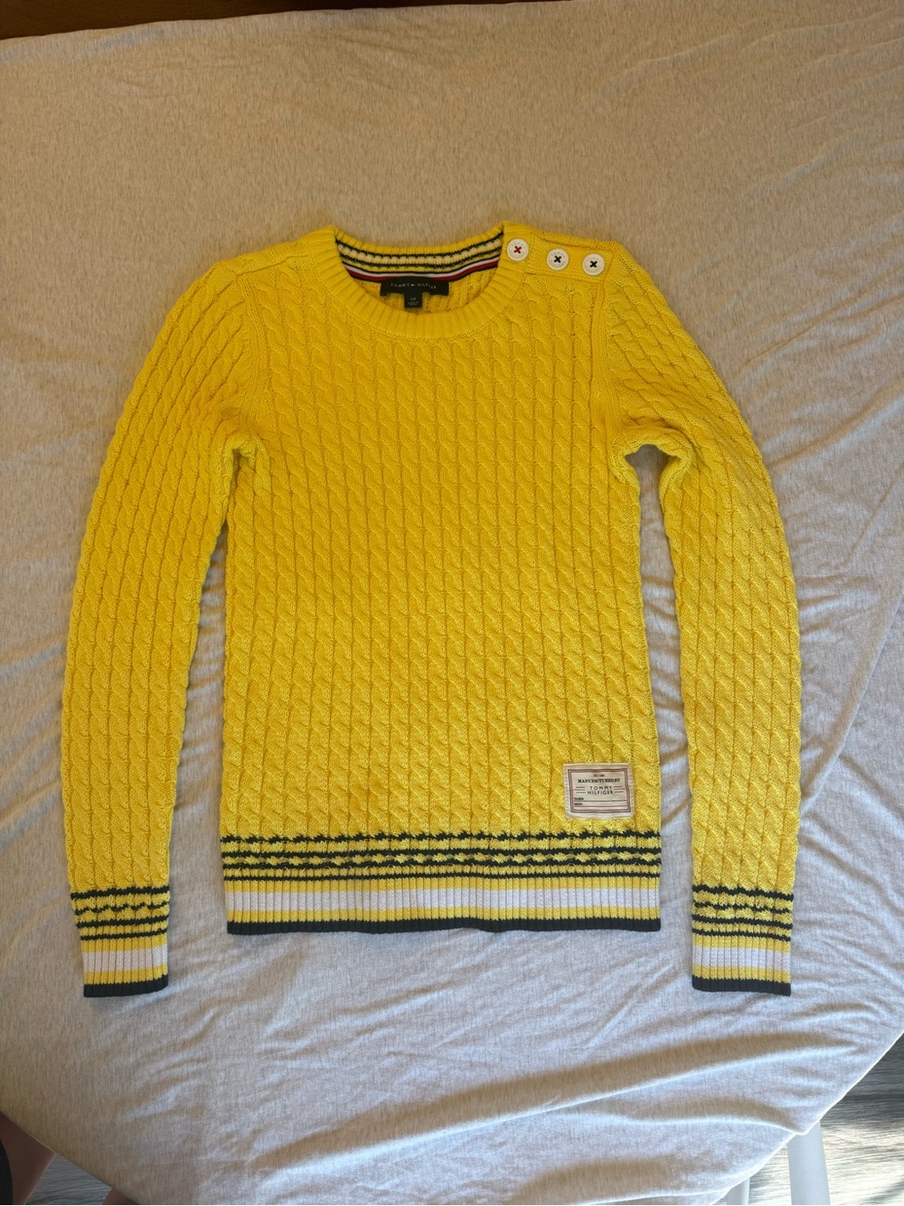 Tommy Hilfiger Cable-Knit Crewneck Sweater 100% Cotton